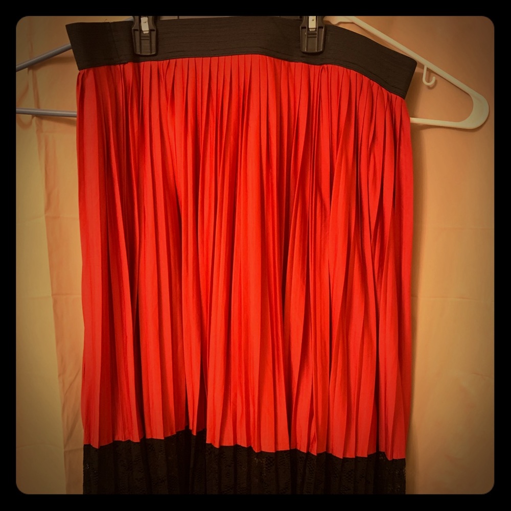 Red, Black and Lace Lane Bryant Midi Skirt 18/20